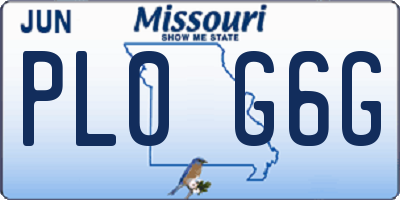 MO license plate PL0G6G
