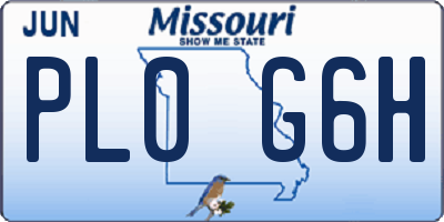 MO license plate PL0G6H