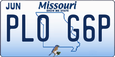 MO license plate PL0G6P