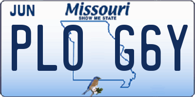 MO license plate PL0G6Y