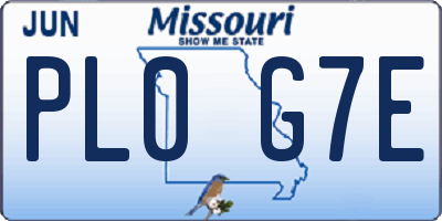 MO license plate PL0G7E