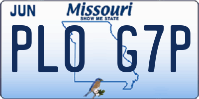 MO license plate PL0G7P