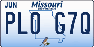 MO license plate PL0G7Q