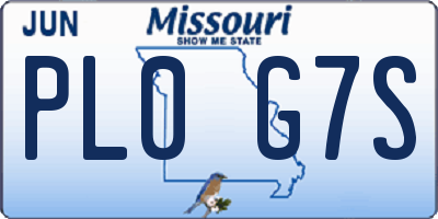 MO license plate PL0G7S