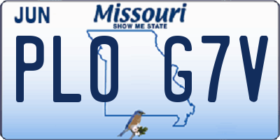 MO license plate PL0G7V