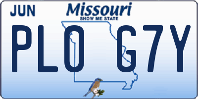 MO license plate PL0G7Y