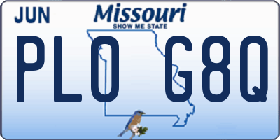 MO license plate PL0G8Q