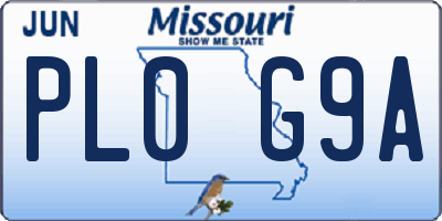 MO license plate PL0G9A