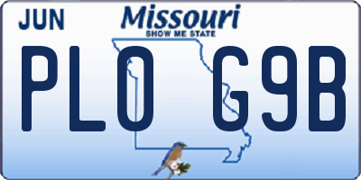 MO license plate PL0G9B
