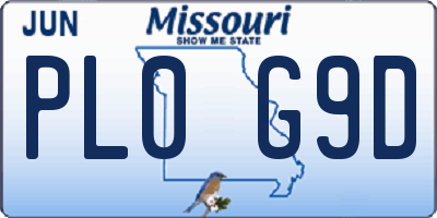 MO license plate PL0G9D