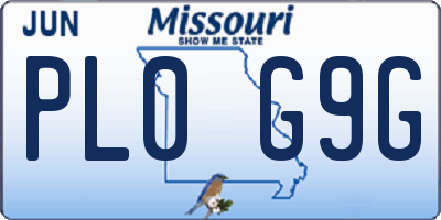 MO license plate PL0G9G