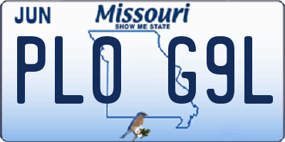 MO license plate PL0G9L