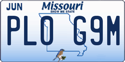 MO license plate PL0G9M