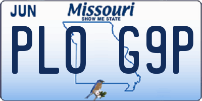 MO license plate PL0G9P
