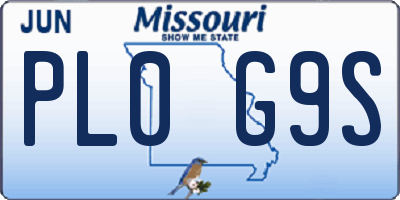 MO license plate PL0G9S