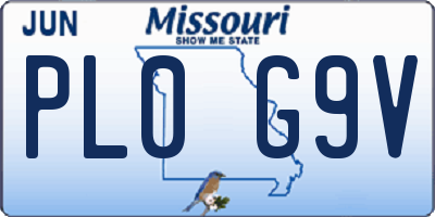 MO license plate PL0G9V