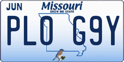 MO license plate PL0G9Y