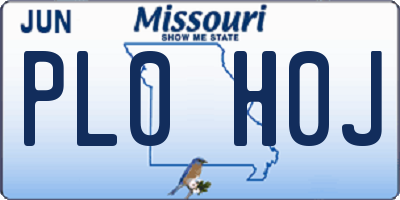 MO license plate PL0H0J