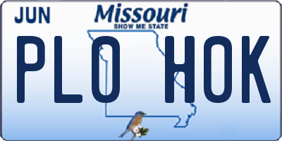 MO license plate PL0H0K