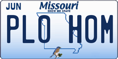 MO license plate PL0H0M