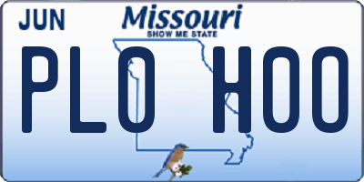 MO license plate PL0H0O