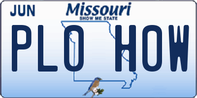 MO license plate PL0H0W