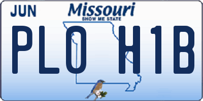 MO license plate PL0H1B