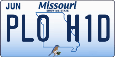 MO license plate PL0H1D