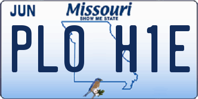 MO license plate PL0H1E