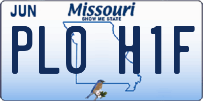 MO license plate PL0H1F