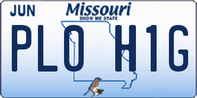 MO license plate PL0H1G