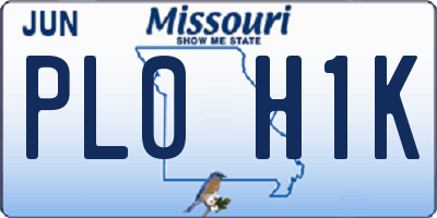 MO license plate PL0H1K