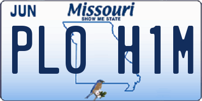 MO license plate PL0H1M