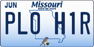 MO license plate PL0H1R