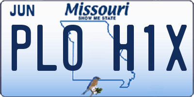 MO license plate PL0H1X
