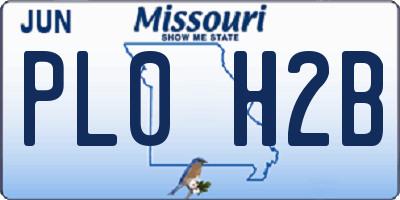 MO license plate PL0H2B