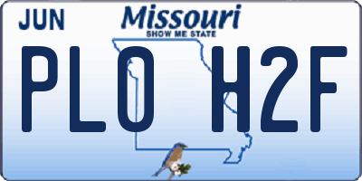 MO license plate PL0H2F