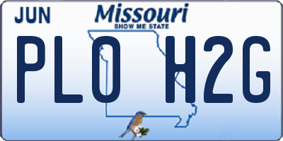 MO license plate PL0H2G