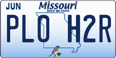 MO license plate PL0H2R