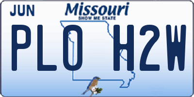 MO license plate PL0H2W