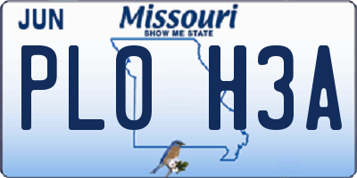 MO license plate PL0H3A