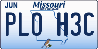 MO license plate PL0H3C