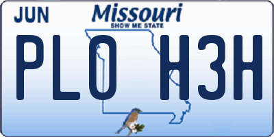 MO license plate PL0H3H