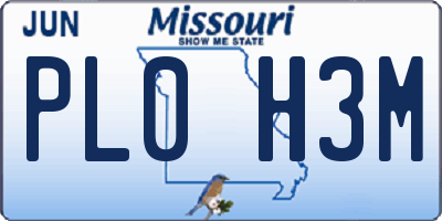 MO license plate PL0H3M