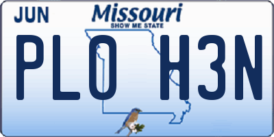 MO license plate PL0H3N