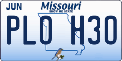 MO license plate PL0H3O