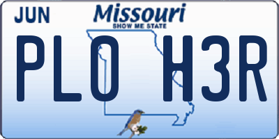 MO license plate PL0H3R