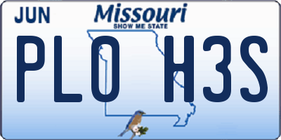 MO license plate PL0H3S