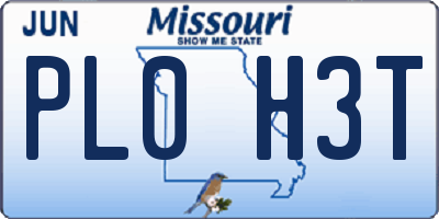 MO license plate PL0H3T