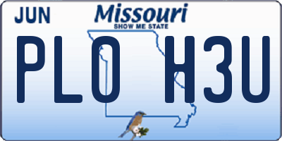 MO license plate PL0H3U